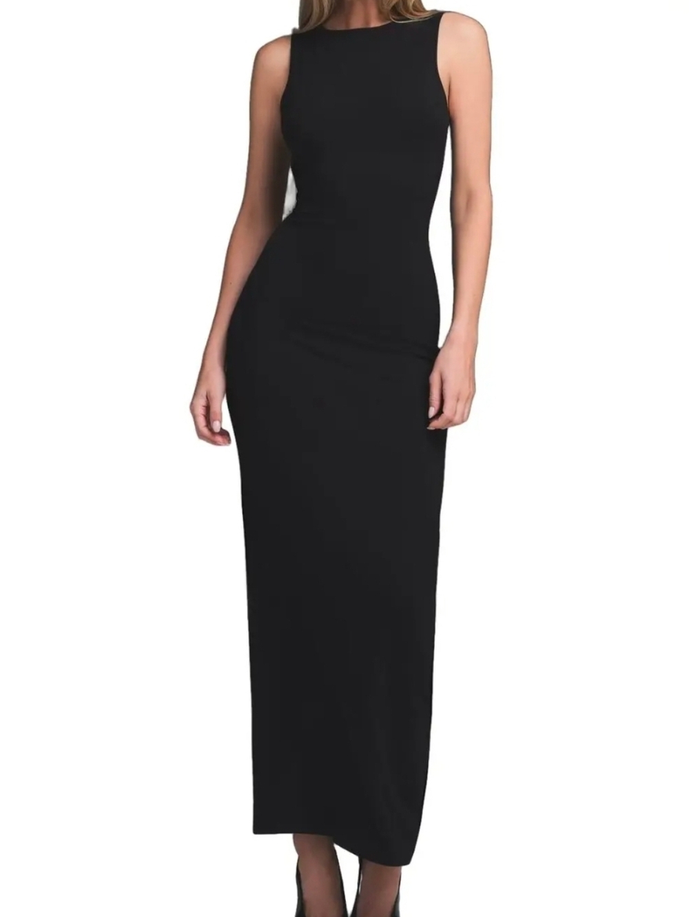 Skims Smooth Lounge Long Boat Neck Dress DS-DRS-8491W Obsidian Size 3x